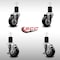 Service Caster 3.5'' SS Black Poly Wheel Swivel 1-3/4'' Expanding Stem Caster Set 2 Brakes, 4PK SCC-SSEX20S3514-PPUB-BLK-2-TLB-2-134 - alternate 2